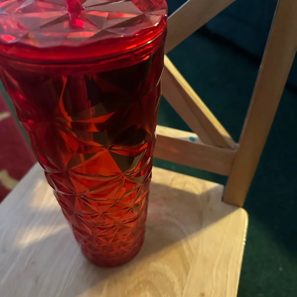 Starbucks Vibrant Red Glass Tumbler